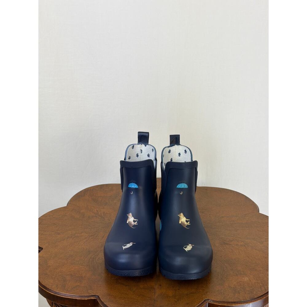 NIB Galleria Chelsea Rain Boots Navy Cat / Dog Rainboots #0595 SZ 11